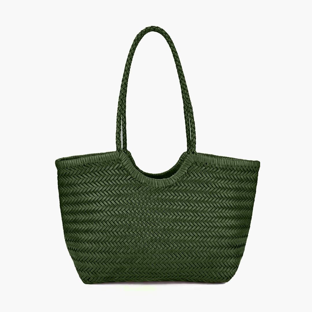SOERA Rica Woven Faux Leather Bag - Handbags - Soera-Rica-Woven-Faux-Leather-Bag-Handbag/Green Green Regular