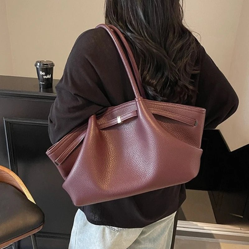 SOERA Sandy Shoulder Tote Bag - Handbags - Burgundy