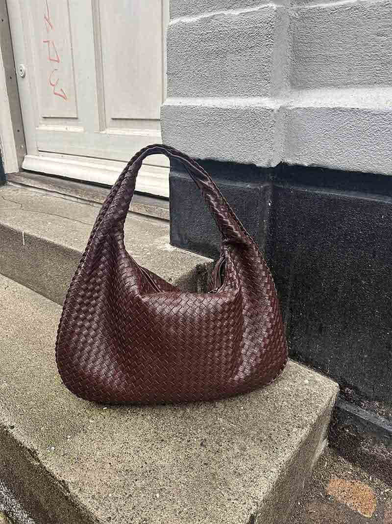 SOERA Woven bag XL - Handbags - DBAD2-QL367007 darkbrown