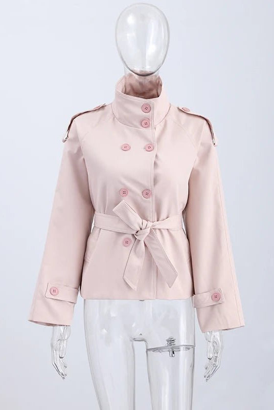 SOERA Amy Belted Trench Jacket - Jacket - SOERA-188035-1-S-31523 Pink S