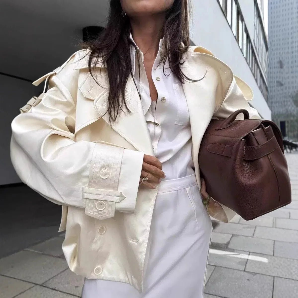 SOERA Anais Retro Double - Button Windbreaker Jacket - Jacket - S