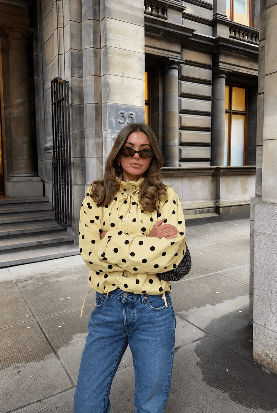 SOERA Presley Polka Dot Puff Sleeve Jacket - Jacket - SOERA-279811-YEL-XS-15171 Yellow XS