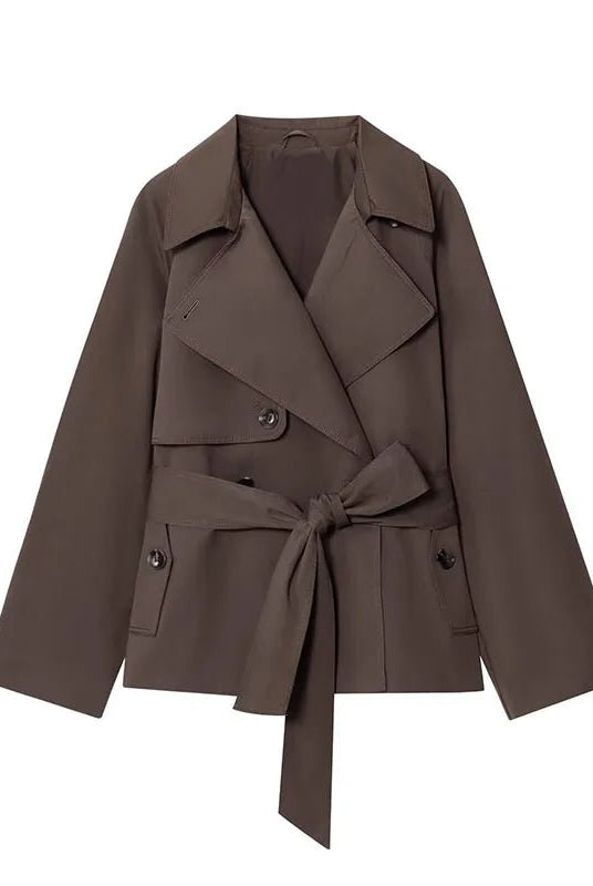 SOERA Alianna Belted Short Trench Coat - Jackets - 1005010525106371-;Gi1773466489348623332 Black S