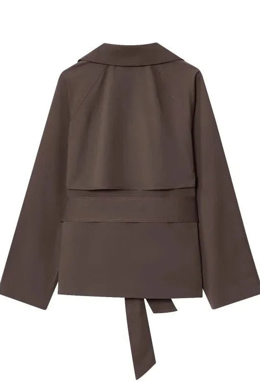 SOERA Alianna Belted Short Trench Coat - Jackets - 1005010525106371-;Gi1773466489348623332 Black S