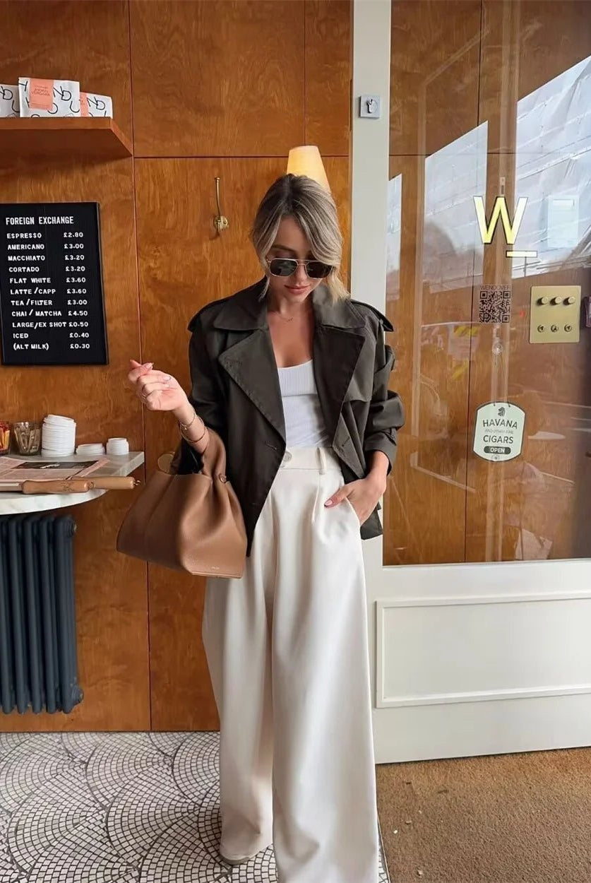 SOERA Bellatrix Cropped Trench Coat - Jackets - 1005008092972146-;VW1773321573715057582 Black S