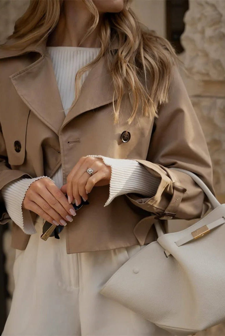 SOERA Bellatrix Cropped Trench Coat - Jackets - 1005008092972146-;Ww1773321573714091634 Beige M