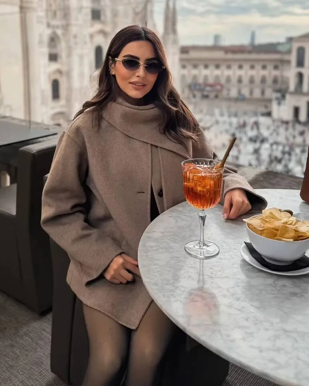 SOERA Cecille Coat with Scarf - Jackets - 3256810062410555-;Ez1763625123198008120 Beige M