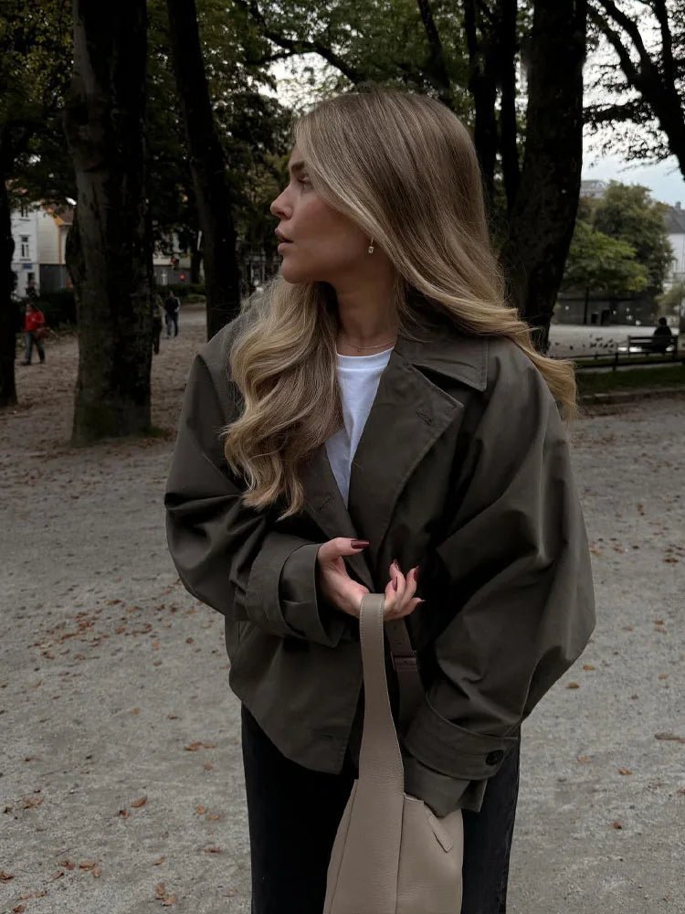 SOERA Dhelia Short Trench Coat - Jackets - 1005007713699485-;ur1763050842443361001 Army Green S