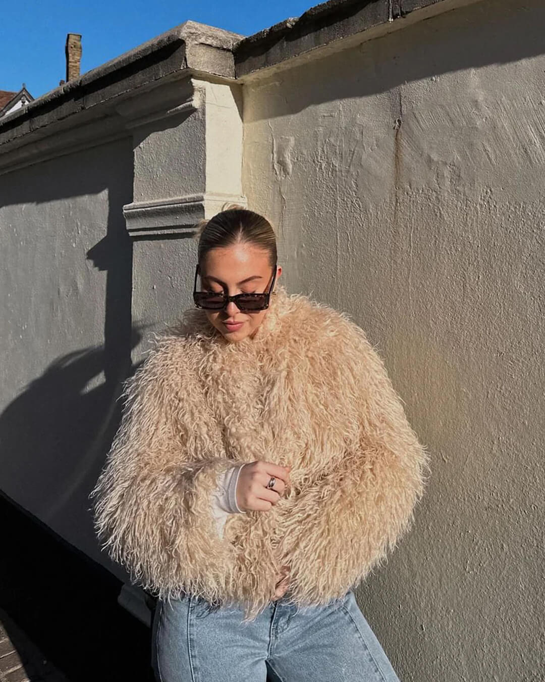 SOERA Elsie Fluffy Cropped Faux Fur Coat - Jackets - 3256808143910110-;jk1764703454481508466 Beige L