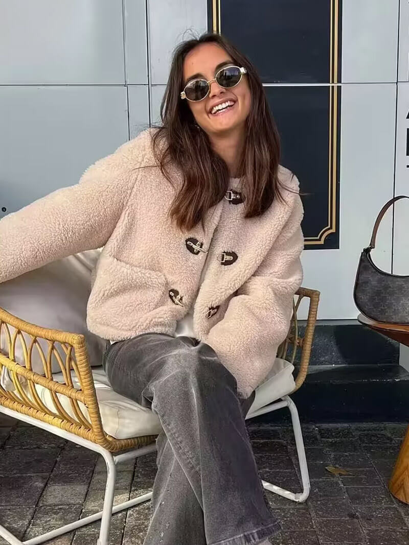 SOERA Felyn Sheep Jacket - jackets - Soera-Felyn-Sheep-Teddy-Jacket-White/S White S