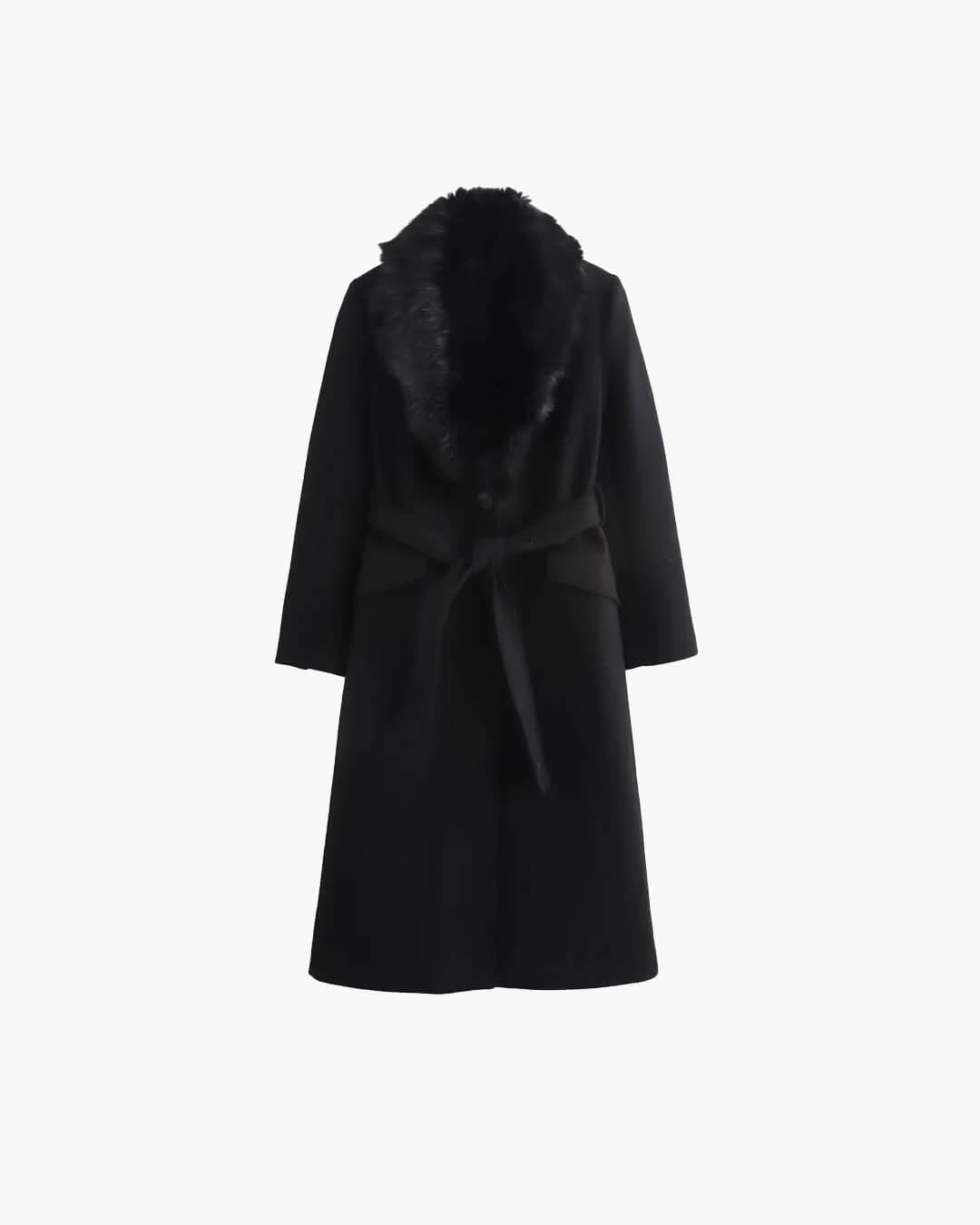SOERA Flora Faux Fur Collar Maxi Coat - Jackets - 1005008156822535-;pS1764102180812304319 Black XS