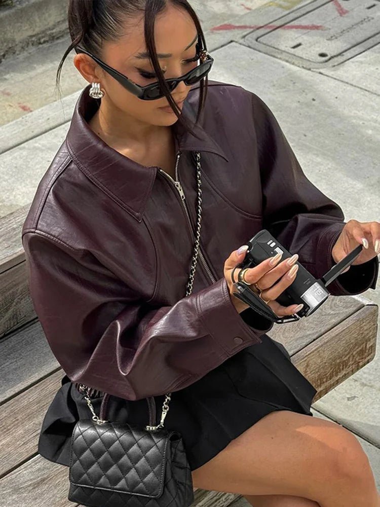 SOERA Harper Faux Leather Bomber Jacket - Jackets - uX1774532669740066881 M