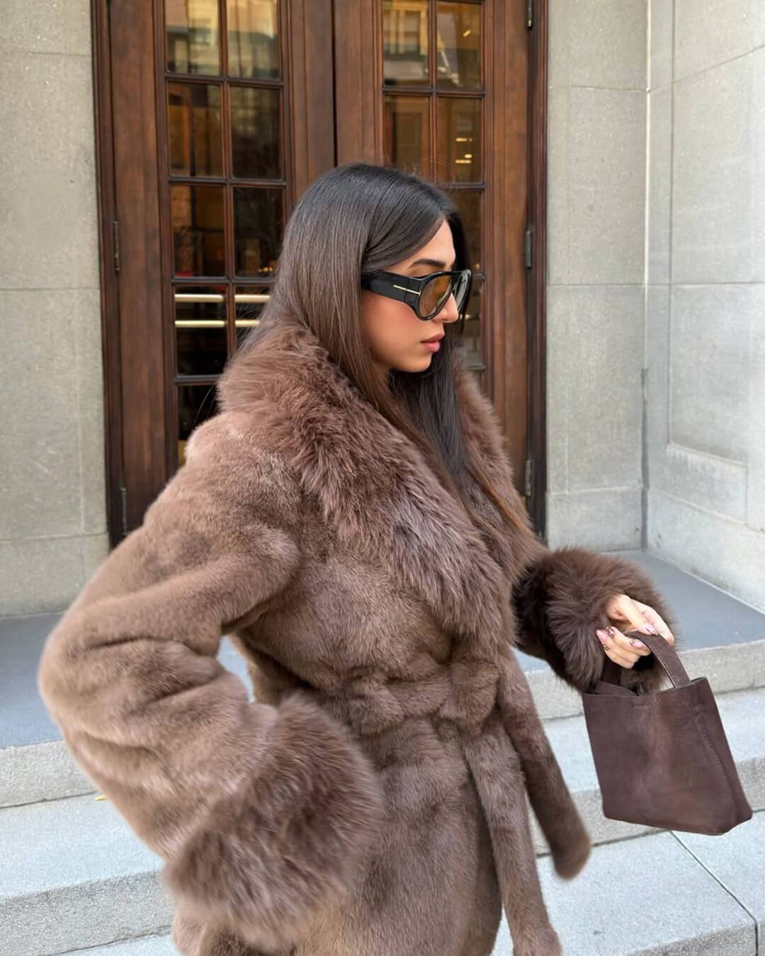 SOERA Jessa Faux Fur Trim Coat - Jackets - White XL