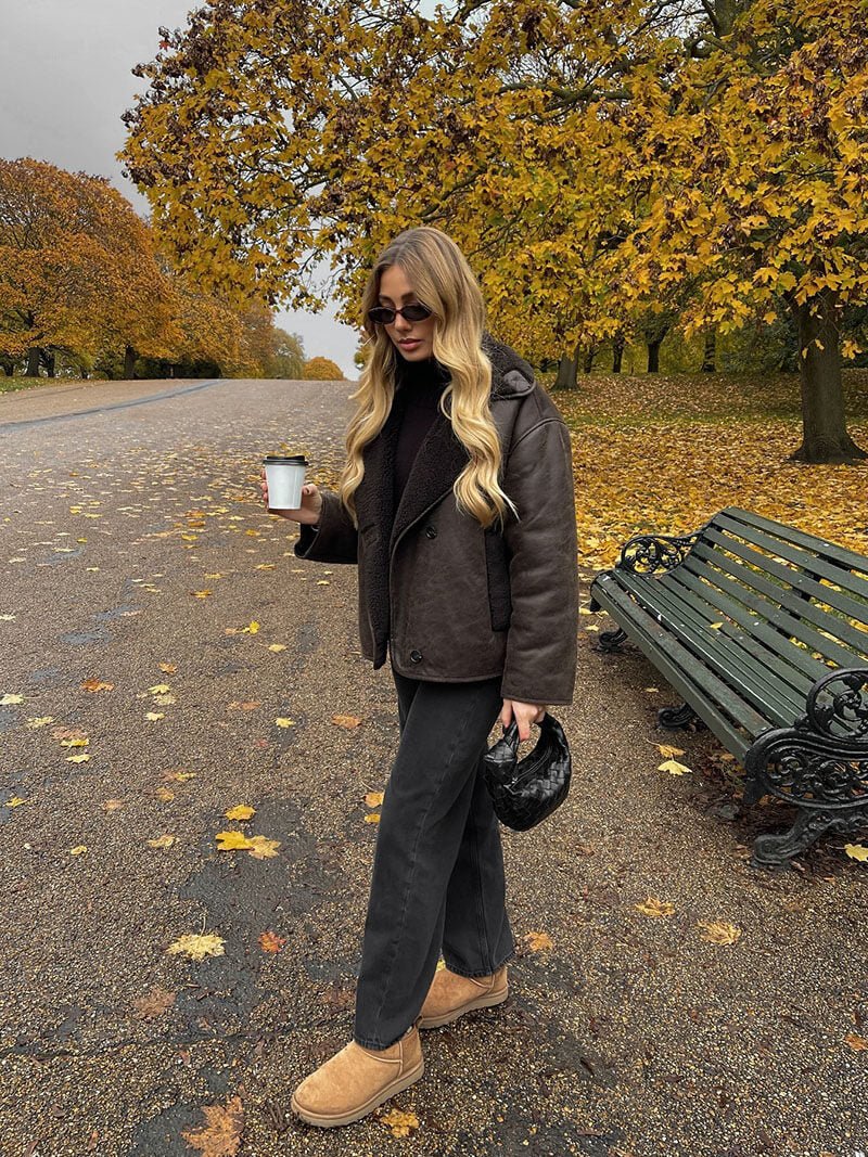 SOERA Laila Faux Leather Jacket - Jackets - DWOD2-WK338003 Brown XS