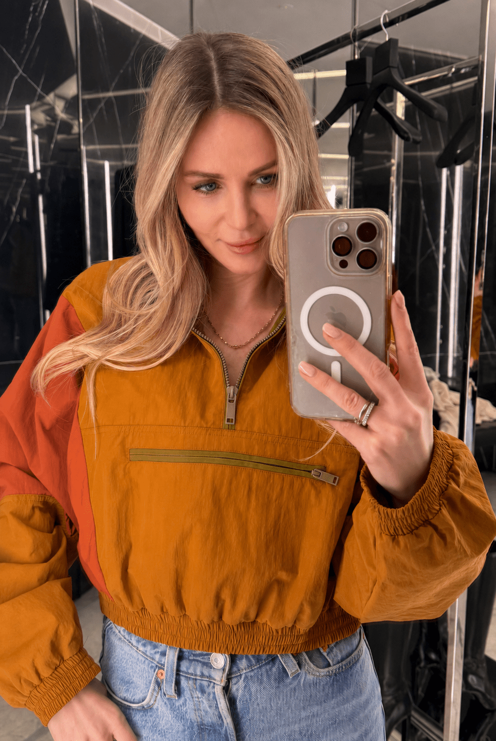 SOERA Margot Half-Zip Windbreaker Jacket - Jackets - Orange XS