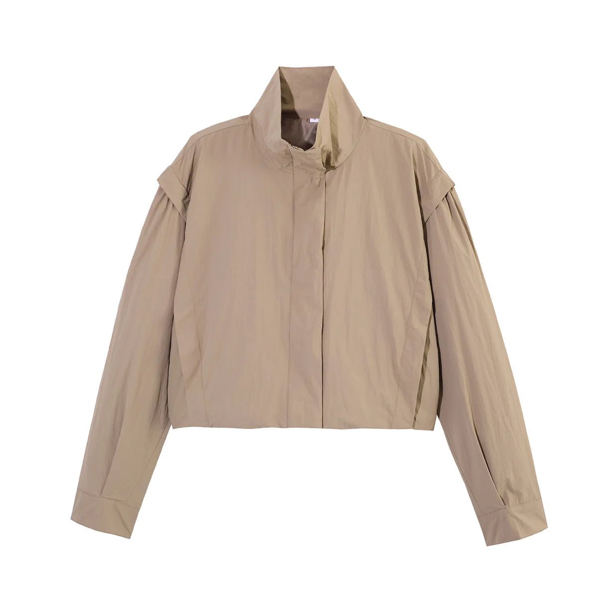 SOERA Melisande High Collar Cropped Jacket - Jackets - Khaki XS