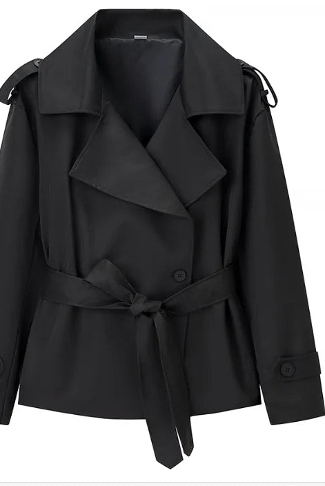 SOERA Molly Belted Cropped Trench Coat - Jackets - 1005009088260377-;fz1773321573478037457 Burgundy XS