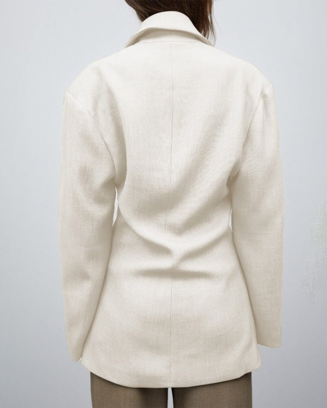 SOERA Myrna Notch Lapel Cinched Blazer - Jackets - Bh1770276357224865293 White M