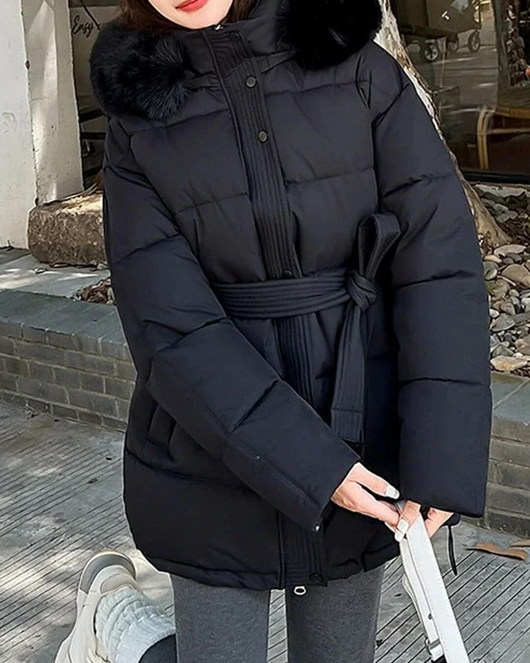 SOERA Myrtle Faux Fur Collar Coat - Jackets - Black S