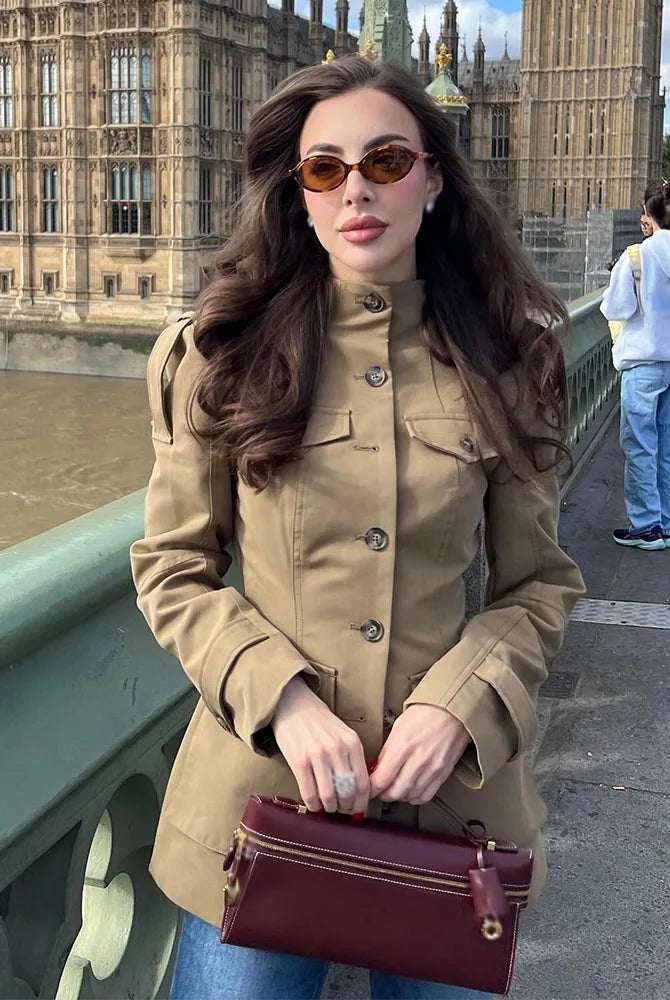 SOERA Petunia Fitted High Neck Jacket - Jackets - 1005010001807317-;tE1773321573379410610 L