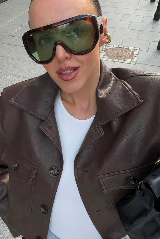 SOERA Rachelle Cropped Faux Leather Jacket - Jackets - 1005009685631106-;Wo1776154514201298584 M