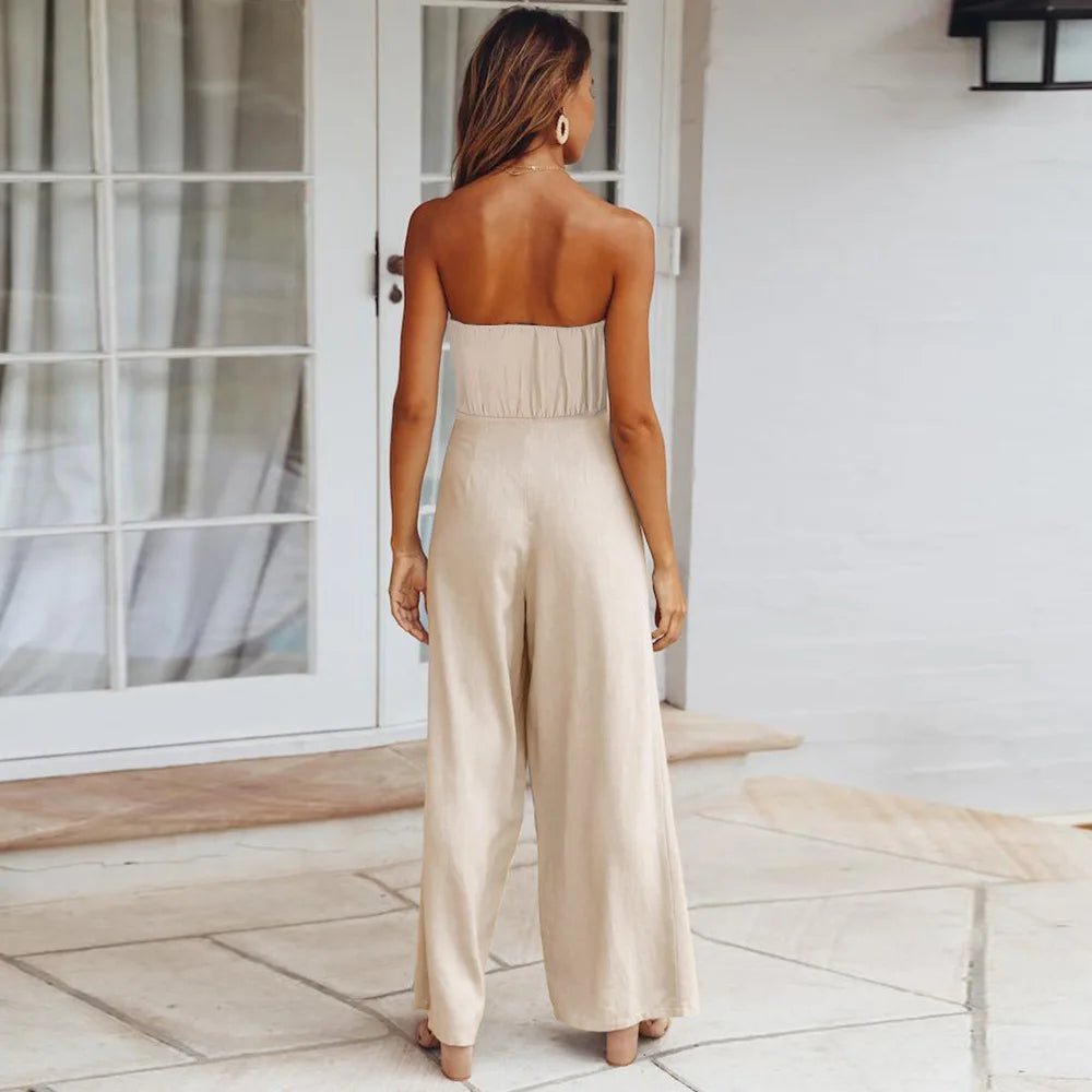 SOERA Regina Strapless Straight Jumpsuits - Jumpsuits & Rompers - Blue XS