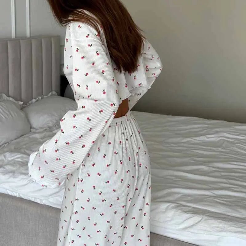 SOERA Aiza Long Sleeve Floral Pajama Set - Matching Sets - 1005010463347751-;IT1770619319009312707 M