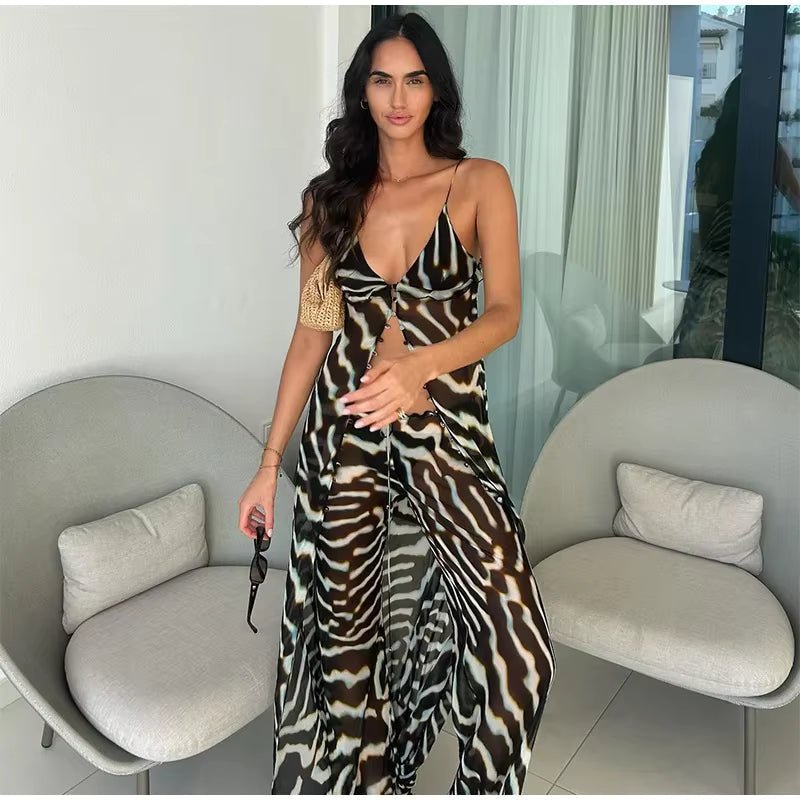 SOERA Bianca Zebra Tunic Top and Trouser Set - Matching Sets - SOERA-818499-DEF-OS-14115 Set (Top+Pants) S