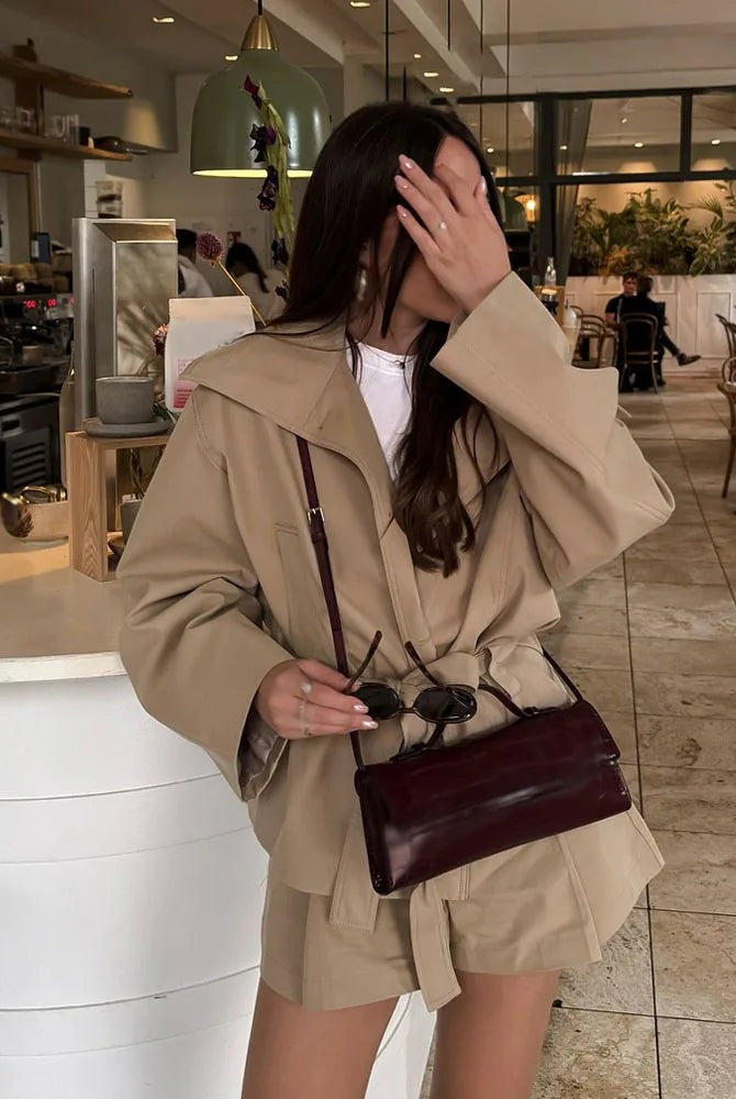 SOERA Debra Belted Jacket & Shorts Set - Matching Sets - 1005009892467660-;TB1772135167935647319 Suit XS