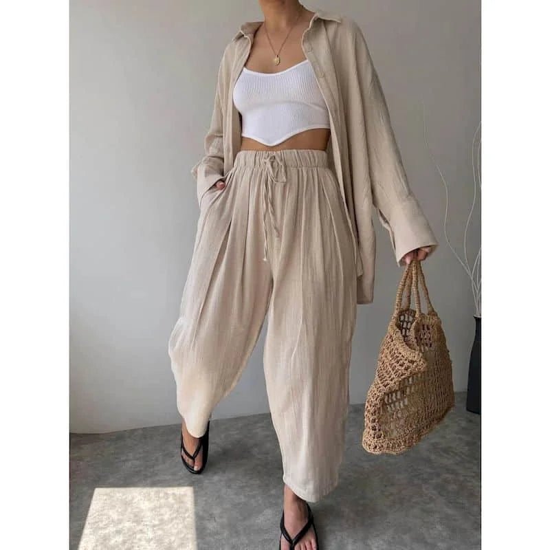 SOERA Frances Lapel Long Sleeve & Pants Set - Matching Sets - 1005009887708935-;hm1776125343195652404 Black S