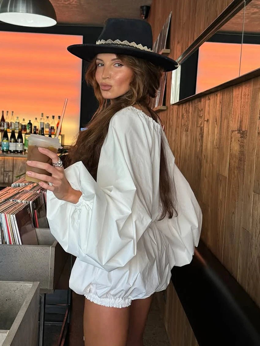 SOERA Zoe Off - the - shoulder & Shorts Set - Set - White L