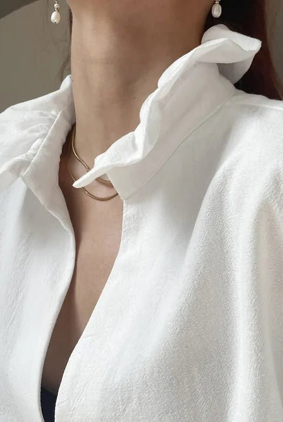 SOERA Vivian V - Neck Puff Long Sleeve Blouse - Shirts - 1005011795904064-;ae1776154513968542357 M