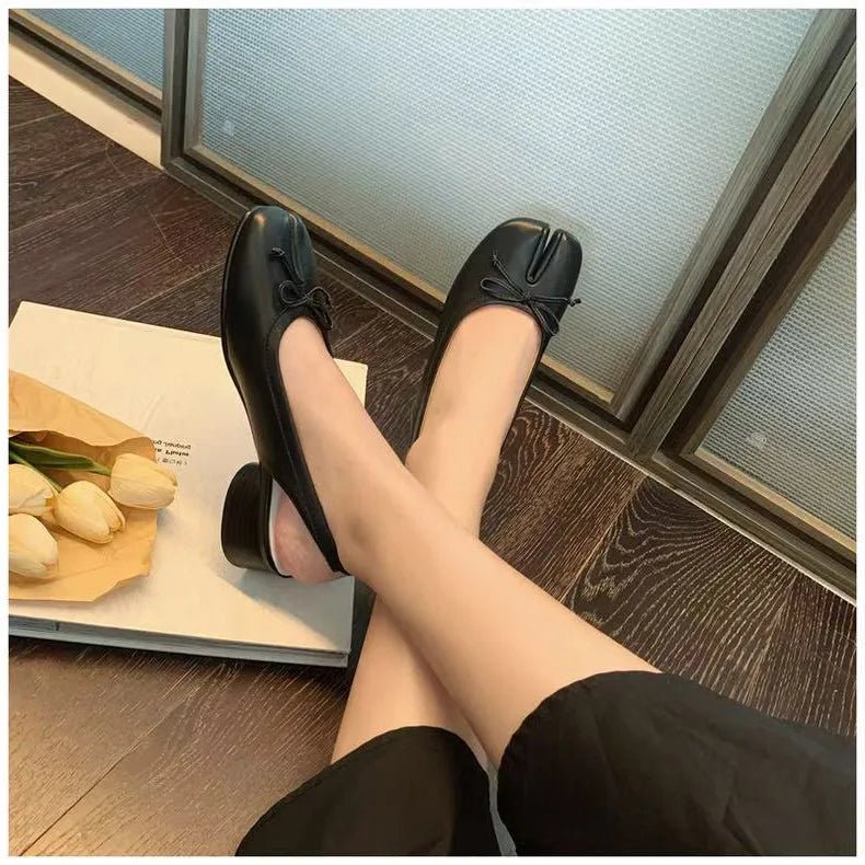 SOERA Beatrice Split-Toe Ballet Mary Jane Heels - Shoes - Black 35