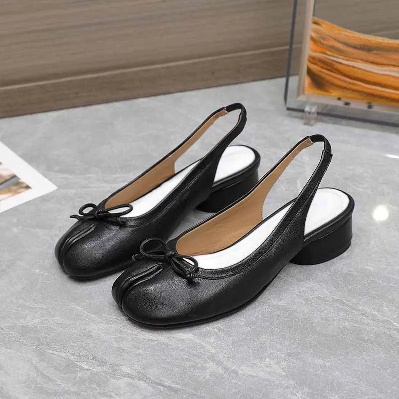 SOERA Beatrice Split-Toe Ballet Mary Jane Heels - Shoes - Black 35