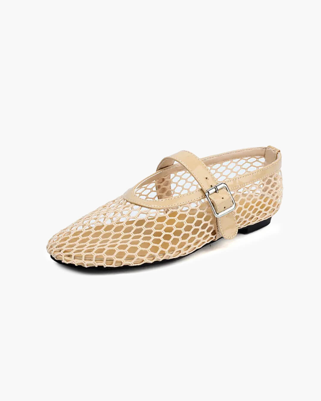 SOERA Bianca Buckled Mesh Ballet Flats - Shoes - Black 39
