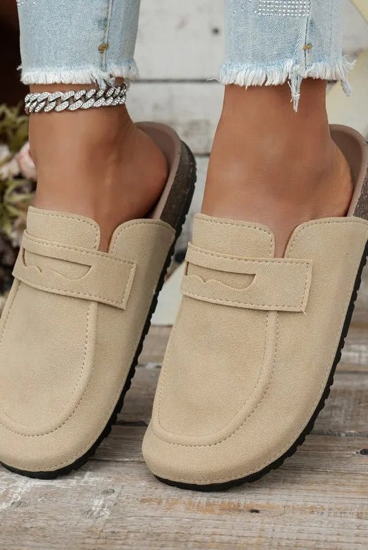 SOERA Bianca Cork Suede Mules - Shoes - Beige 36