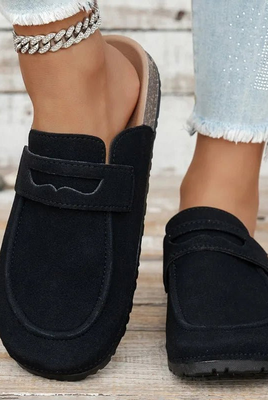 SOERA Bianca Cork Suede Mules - Shoes - Black 36