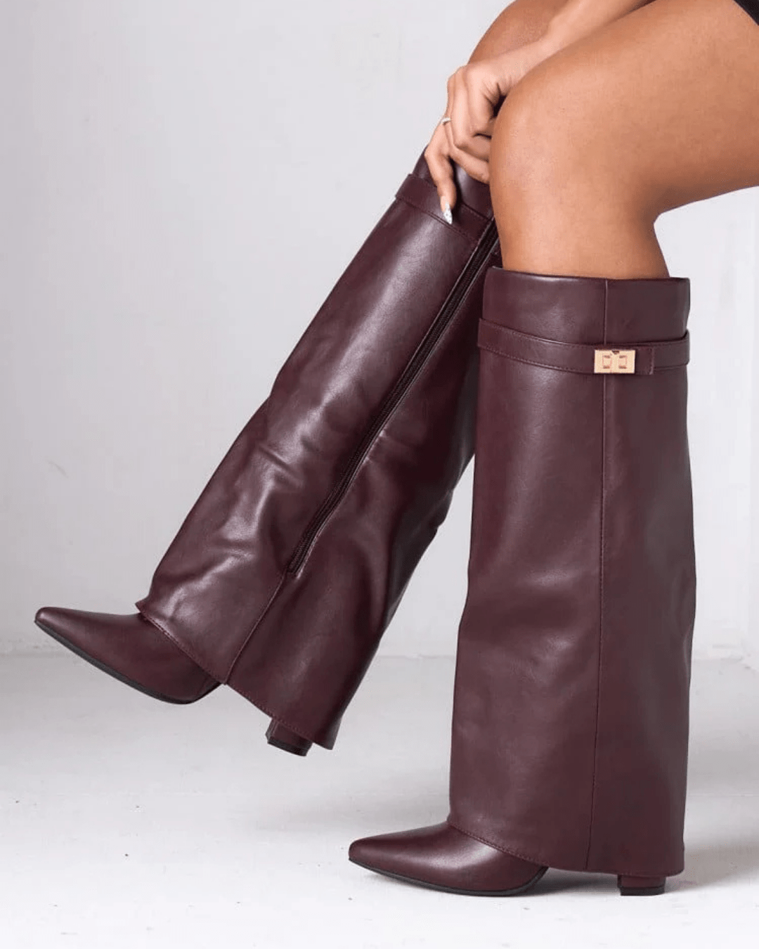 SOERA Monica Leather High Boots - Shoes - Burgundy Leather 42