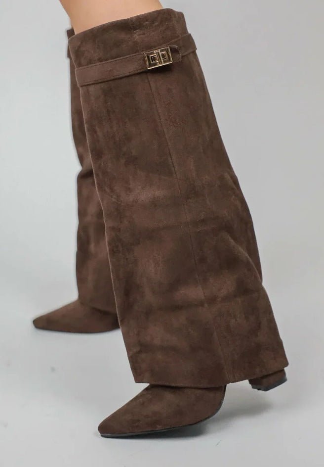 SOERA Monica Leather High Boots - Shoes - sq1758778450656997992 Brown Suede 35