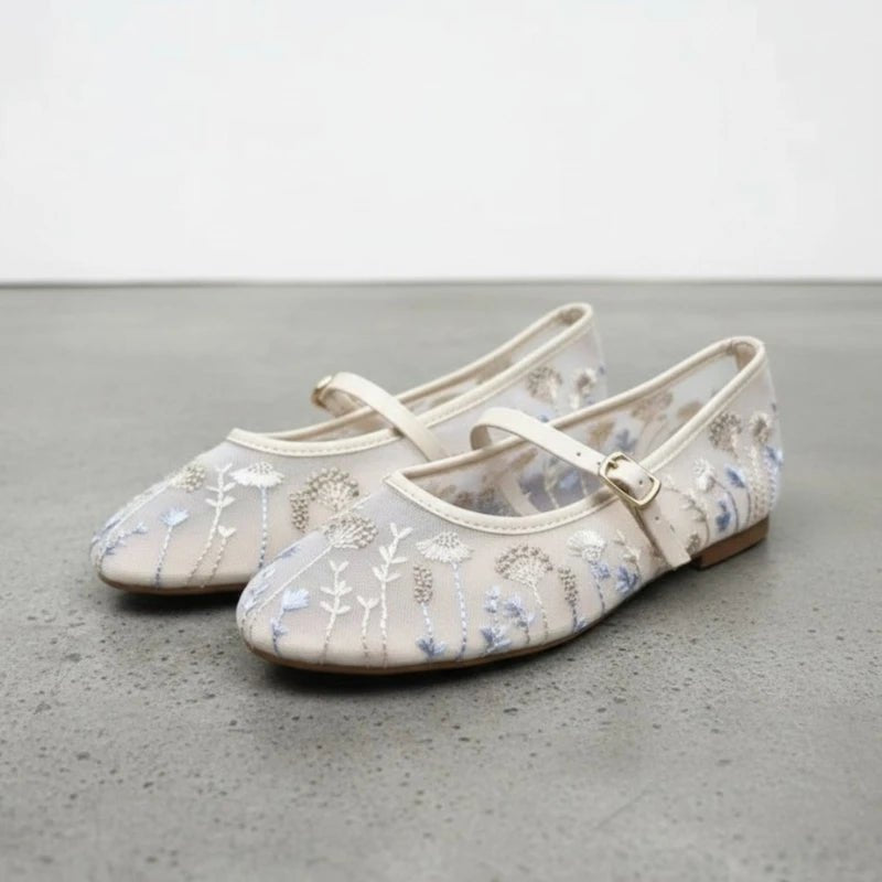 SOERA Priscilla Embroidered Ballet Flats - Shoes - 35