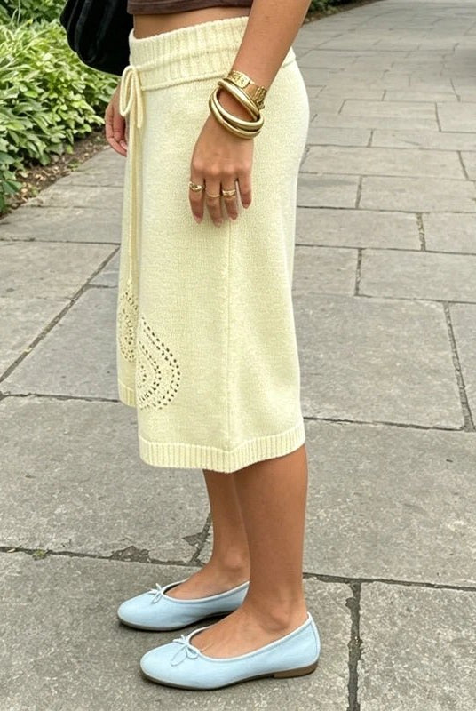 SOERA Sabina Knit Wide-Leg Culottes Shorts - Shorts - SOERA-231107-DEF-OS-40259 Yellow S
