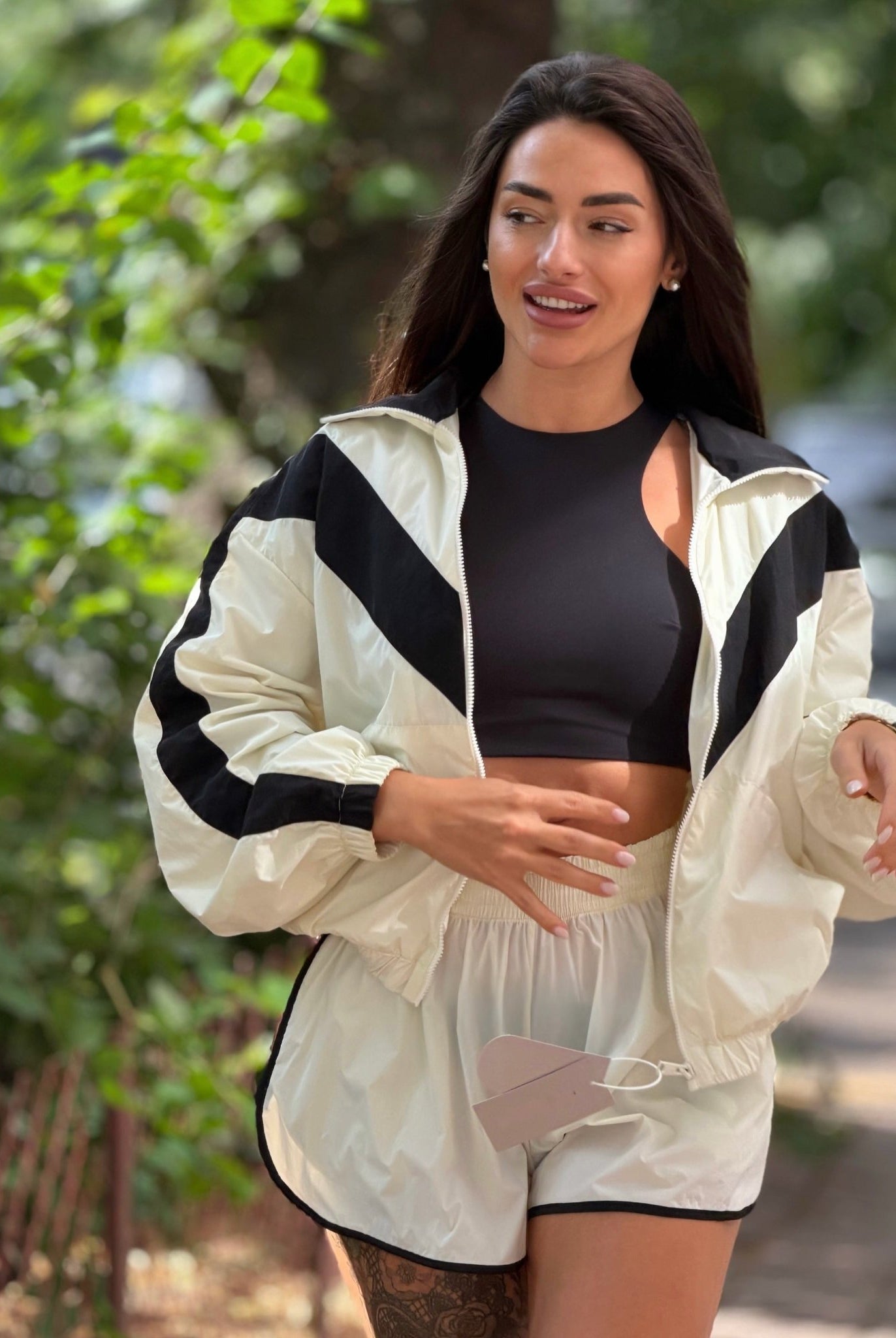 SOERA Aisiuka Chevron Windbreaker Shorts Set - Shorts Set - SOERA-142915-S-JACKET-89731 Jacket S