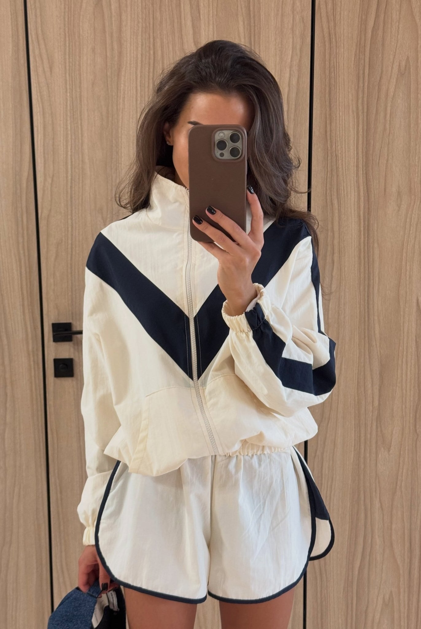 SOERA Aisiuka Chevron Windbreaker Shorts Set - Shorts Set - SOERA-142915-S-SET-56963 Set (Jacket+Shorts) S