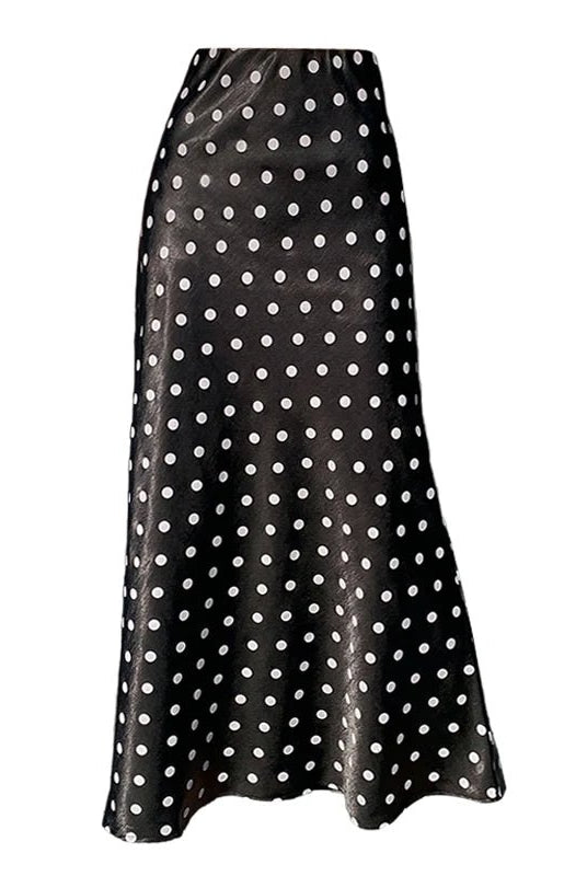 SOERA Bianca Polka Dot Mermaid Midi Skirt - Skirt - White XS