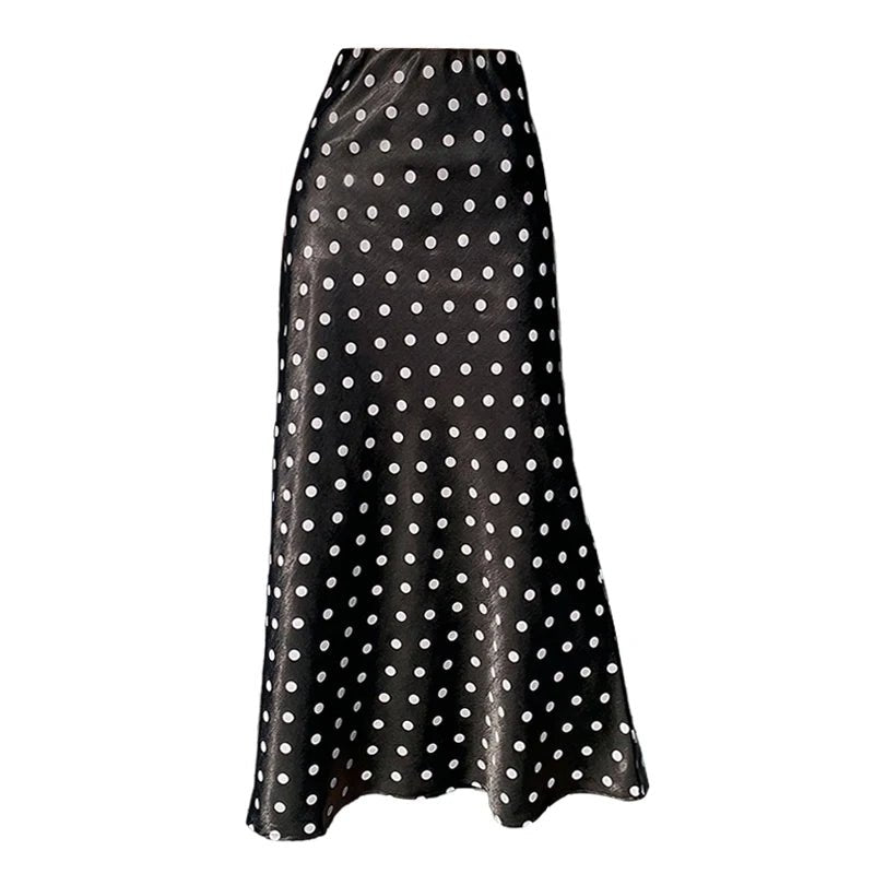 SOERA Bianca Polka Dot Mermaid Midi Skirt - Skirt - White XS
