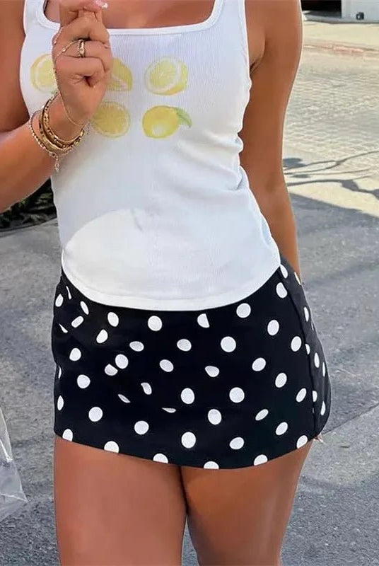 SOERA Bianca Polka Dot Mini Skirt - Skirt - Black S