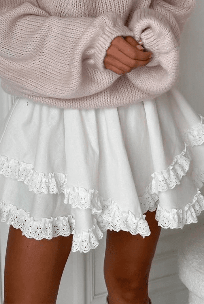 SOERA Kyrie Ruffled Trim Layered Mini Skirt - Skirts - 1005007225143184-;JD1771582048698827484 S