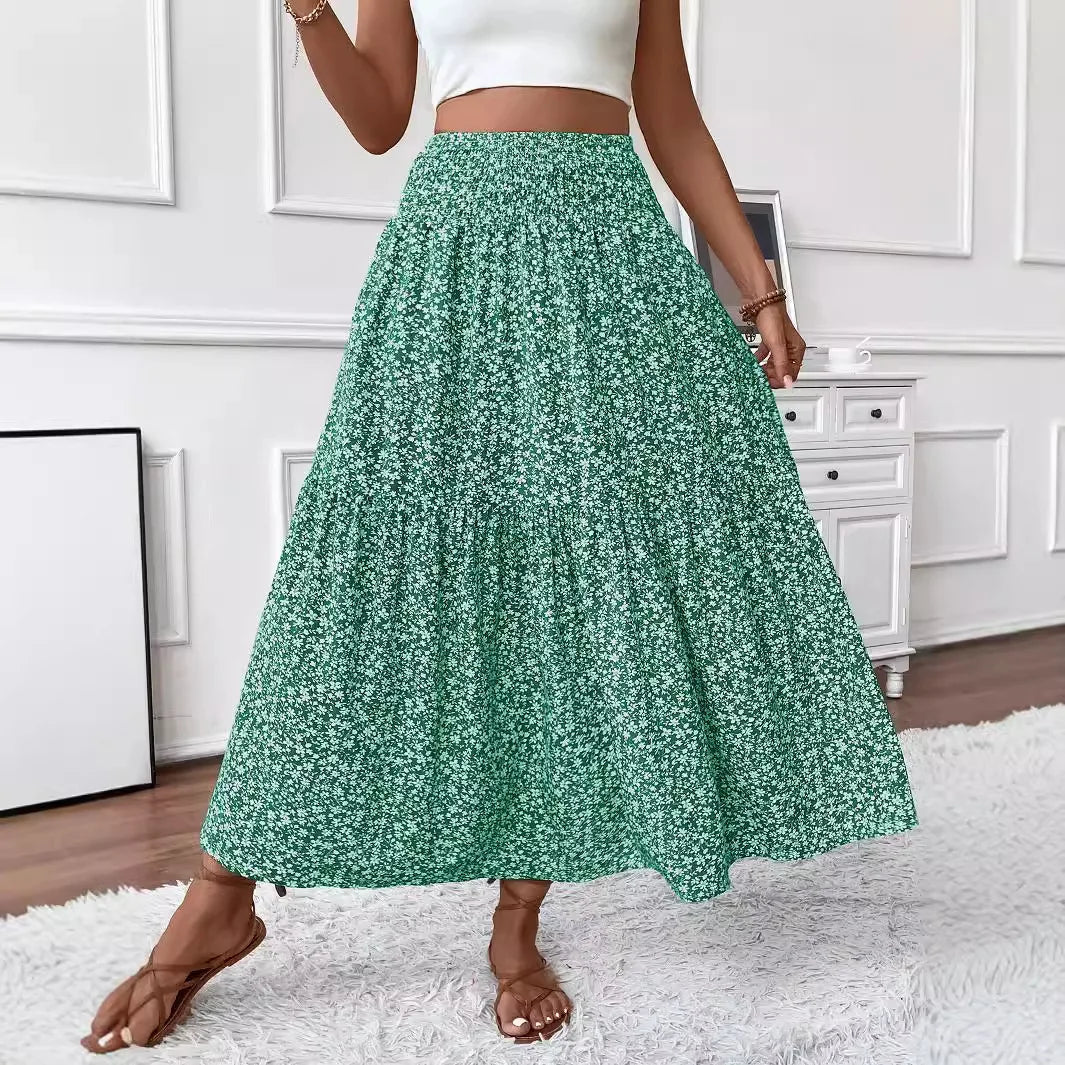 SOERA Rivka Boho Floral Maxi Skirt - Skirts - Plain Blue S