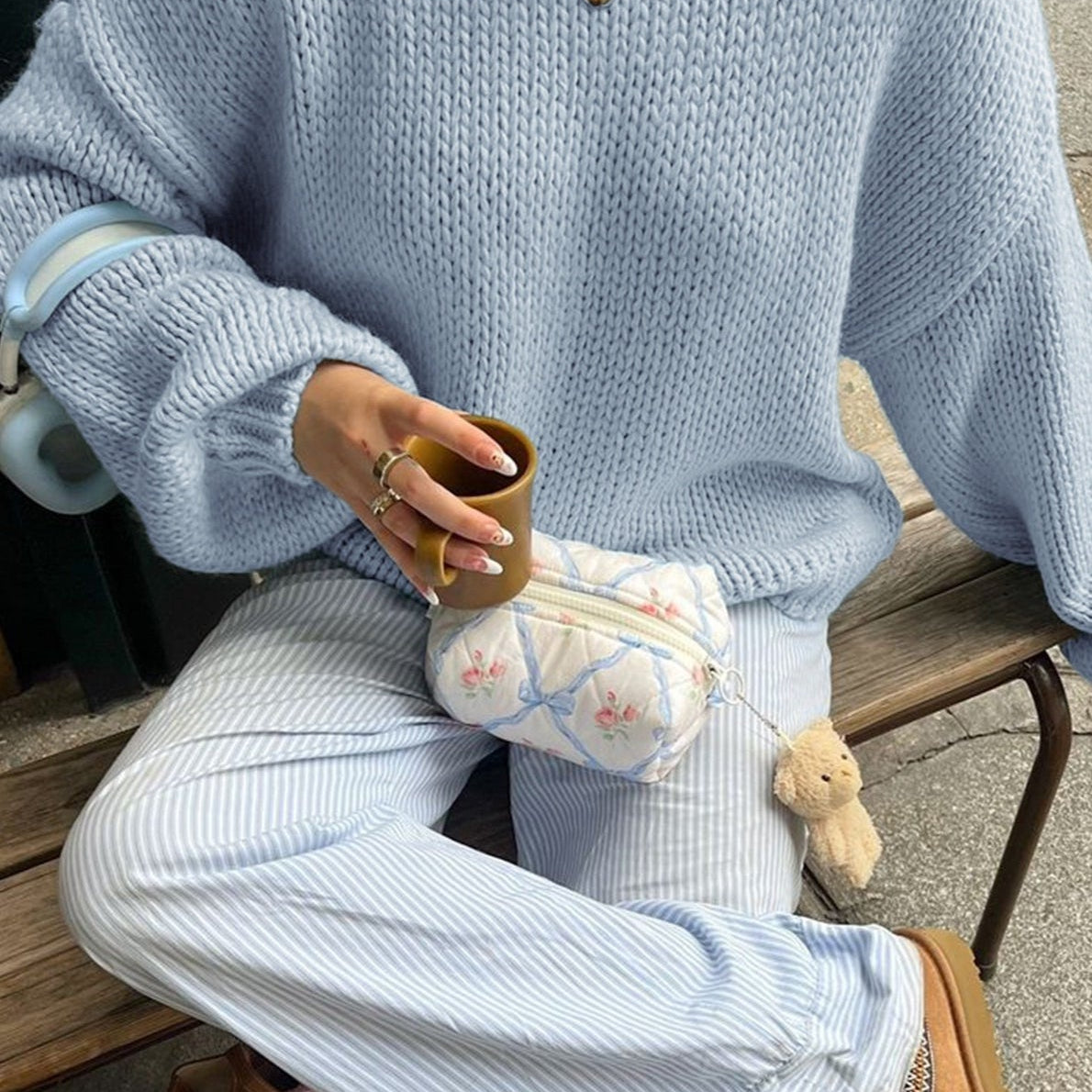 SOERA Amanda Cream Crew Neck Layering Sweater - Sweater - SOERA-319619-S-BLUE-85859 Blue S