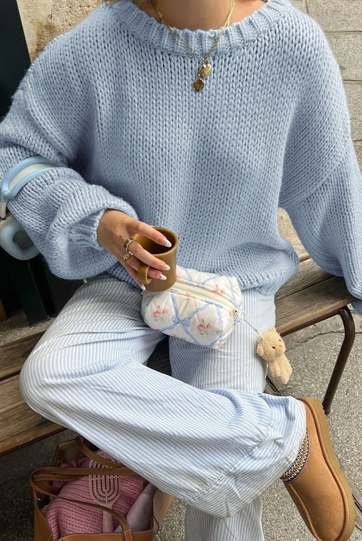 SOERA Amanda Cream Crew Neck Layering Sweater - Sweater - SOERA-319619-S-BLUE-85859 Blue S